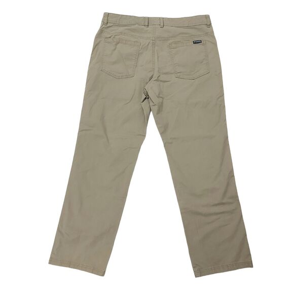 Columbia Regular Fit Pants Mens 36x30 Khaki Straight Flat Front Outdoor Fishing - Picture 5 of 10